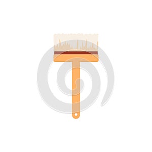 Paint brush or broom for archeological excavation vector illustration isolated.