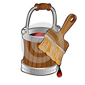 Paint brush buket icon