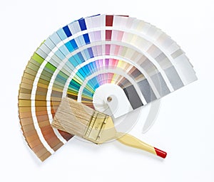 Paint brush and color chart