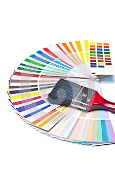 Paint brush on color guide