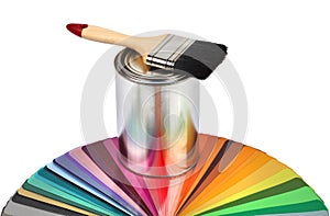 Paint brush and color guide samples