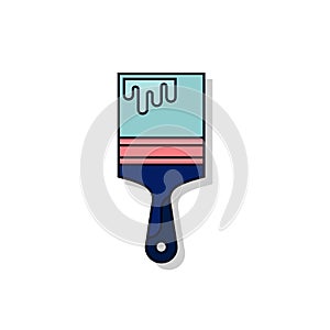 Paint brush icon illustration isolated vector sign symbol logo on white background