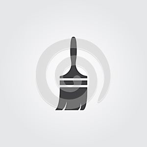 Paint brush icon vector, solid logo illustration, pictogram isolated on gray.