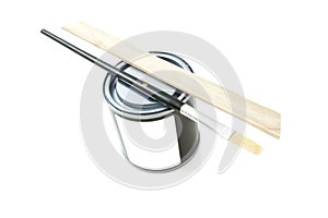 Paint brush with paintcan