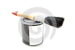 Paint brush with paintcan