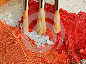Paint brush and palette