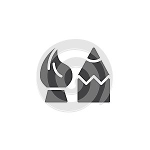 Paint brush and pen tool vector icon