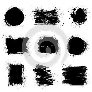 Paint brush stains. Vector grunge backgrounds