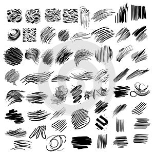 Paint brush stroke set, brush stroke abstract shapes.