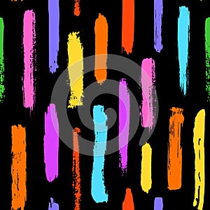 Paint brush strokes colorful textures shapes seamless pattern photo
