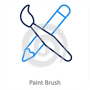 Paint brush and tools icon concept