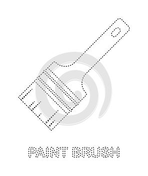 Paint brush tracing worksheet for kids