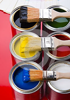 Paint and brushes