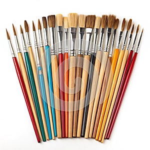 Paint brushes isolated on white background
