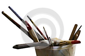 Paint brushes on transparent background