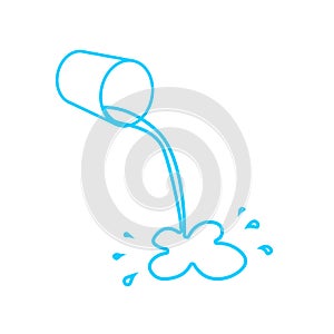 Paint bucket pouring outline icon