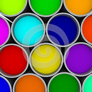 Paint cans color palette,