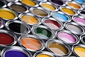 Paint cans palette, Creativity concept