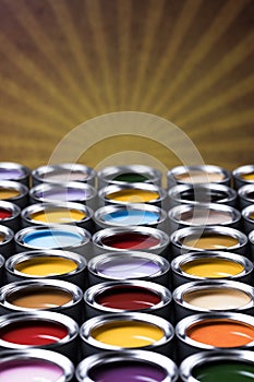 Paint cans palette, Creativity concept