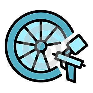 Paint car wheel icon vector flat
