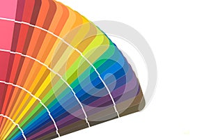 Paint color cards and brush