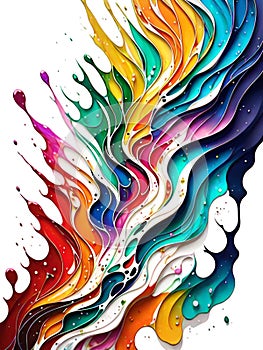 Paint color splash abstract rainbow