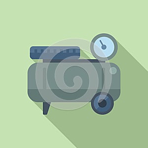 Paint compressor icon flat vector. Air machine