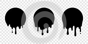 Paint drip sticker circle label vector liquid drop