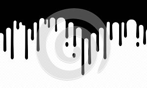Paint dripping icon. Current drops. Black paint flows. Molten texture isolated on transparent background. Vector illustration EPS