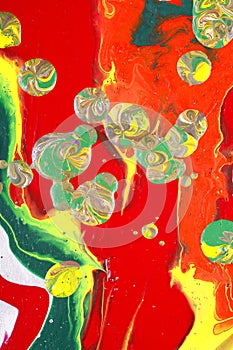 Paint drops on abstract art