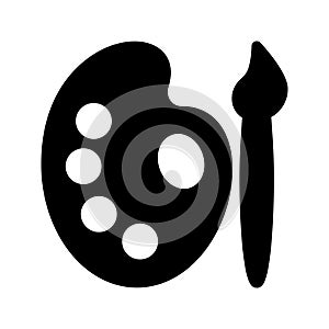 Paint glyph vector icon