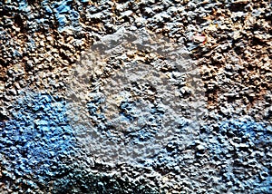 Paint, graffiti, brown blue colors on old antique Venetian walls