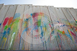 Paint on Israeli separation wall