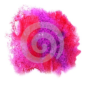 Paint lilac, pink splash ink blot and white abstract art brushe