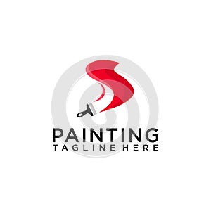 Paint logo concept isolated in white background