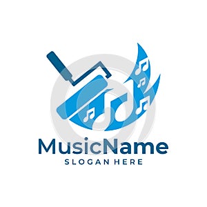 Paint Music Logo Vector. Music Paint logo design template