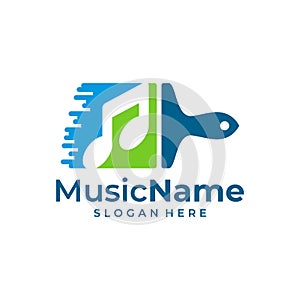 Paint Music Logo Vector. Music Paint logo design template