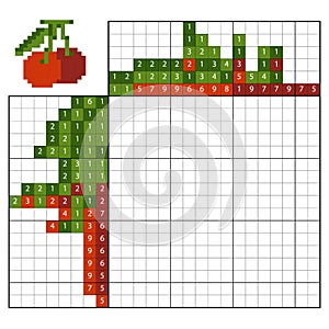 Paint by number puzzle nonogram, Cherry