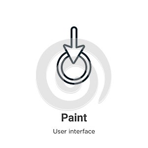 Paint outline vector icon. Thin line black paint icon, flat vector simple element illustration from editable user interface