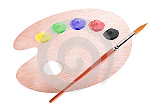 Paint palette and brush