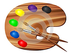 Paint palette and brush