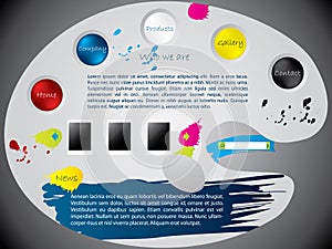 Paint palette website template design