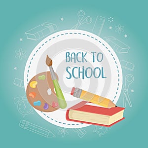 Paint pallette and supplies back to school