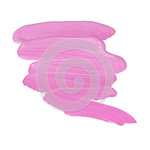 Paint pink sketch track watercolor art border isolated on the white background photo