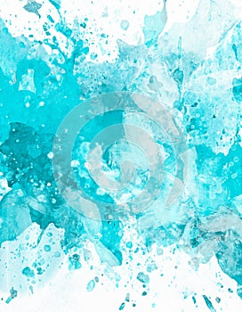 Paint pour drip splatter mobile turquoise aqua blue background texture photo