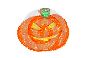 Paint of Pumpkin with Oil Pastels