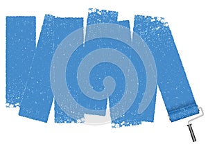 Paint roller abstract background isolated on a white background.