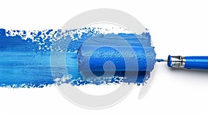 Paint Roller with Blue Paint..AI generated image