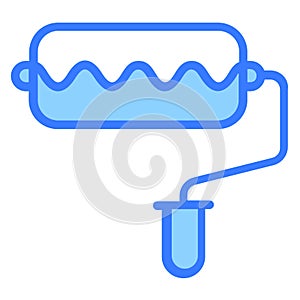 paint roller Blue out line vector design