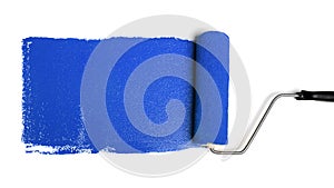 Paint Roller With Blue Paint